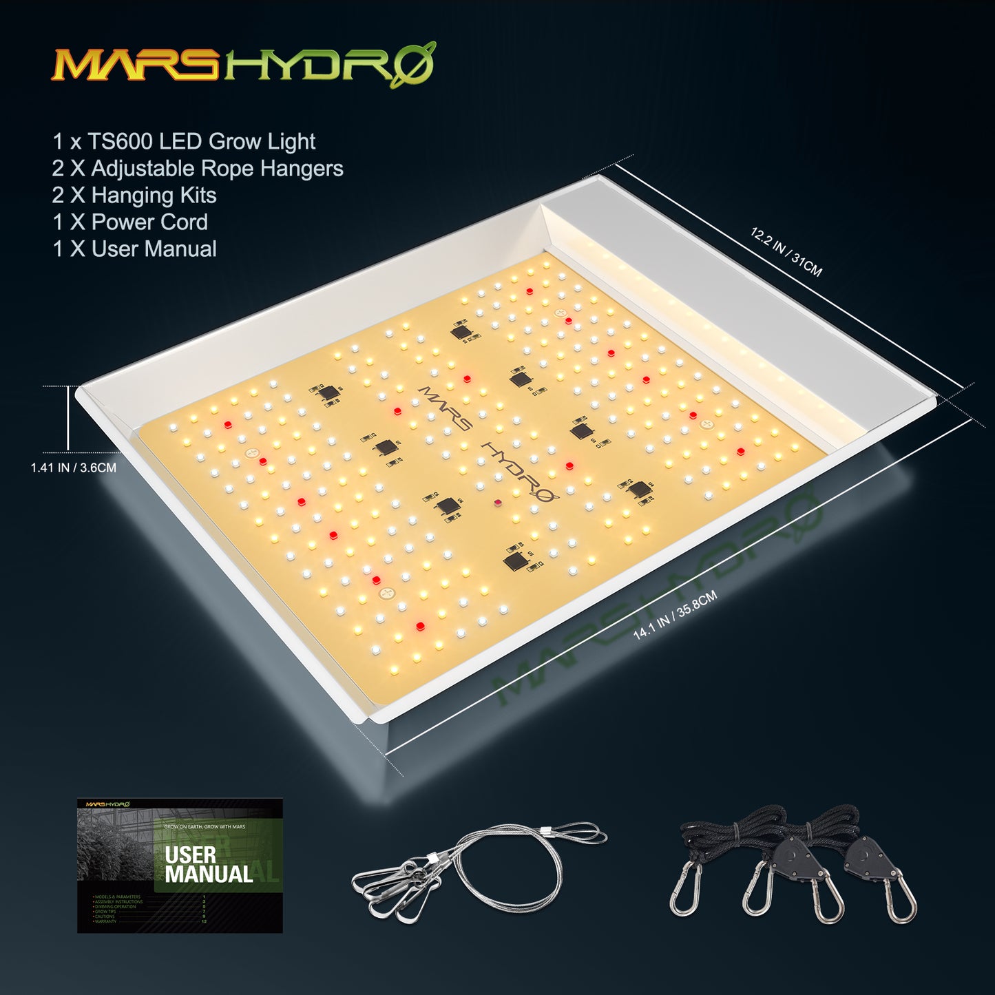 Mars Hydro TS600-100W Full Spectrum LED Grow Light