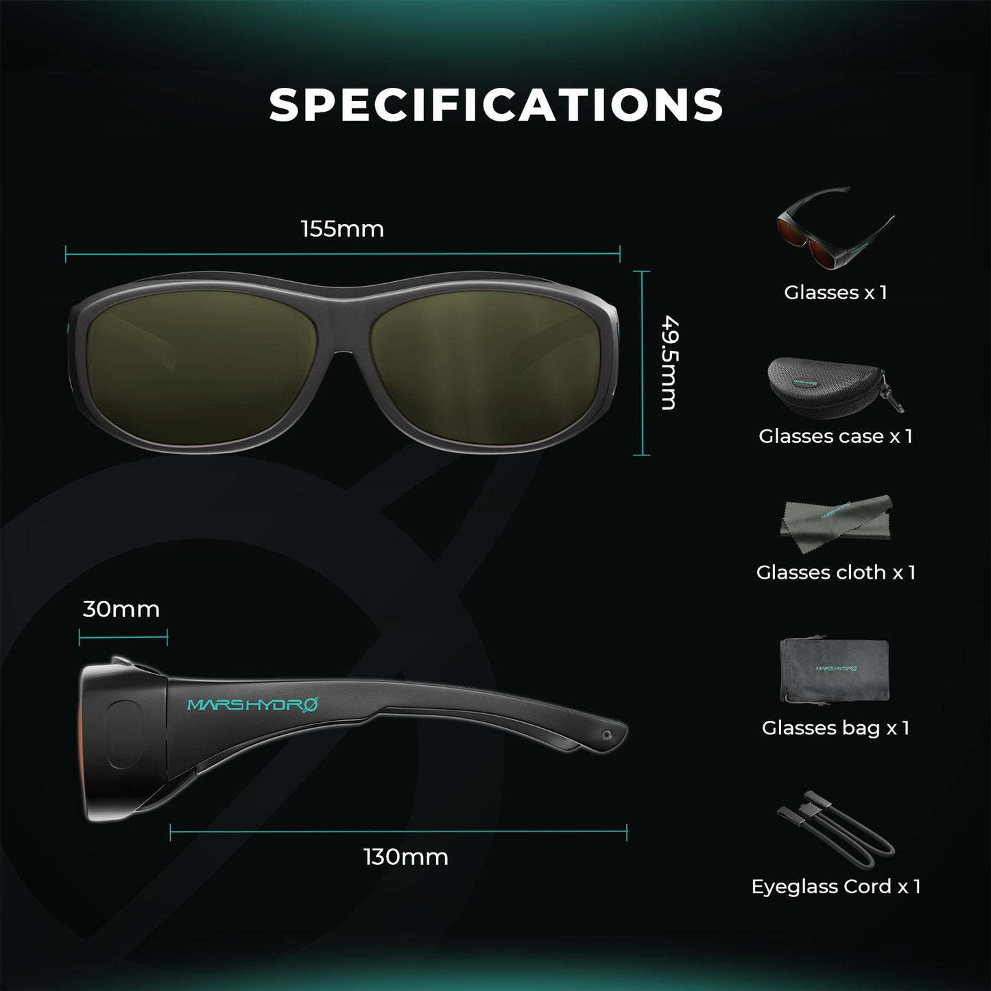 Mars Hydro Grow Room Glasses for Eye Protection