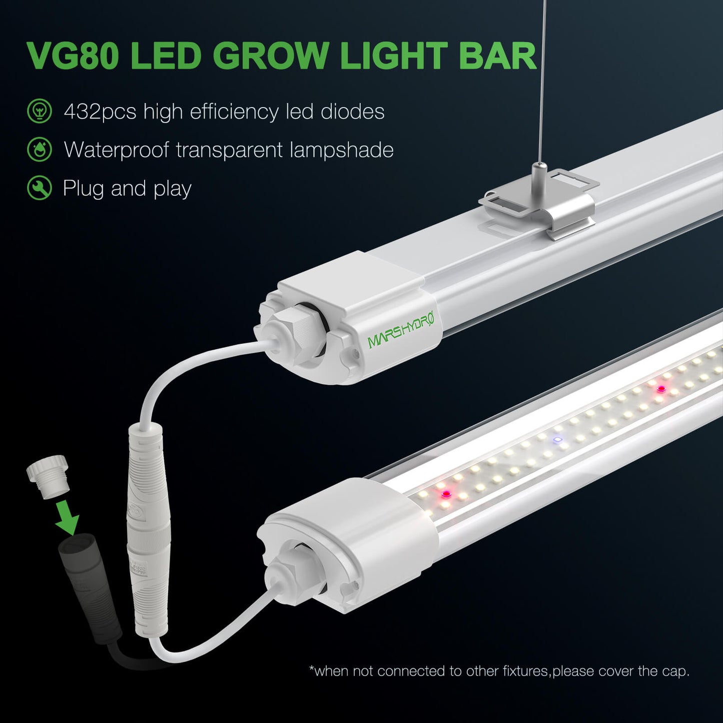 Mars Hydro VG80 80W 4ft LED T5 Grow Light for Veg and Seedling